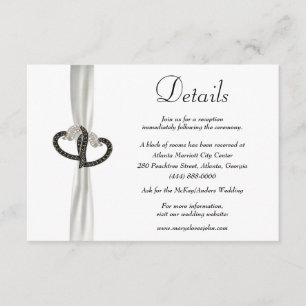 Information om elegant Black & White Diamond Bröll Tilläggskort