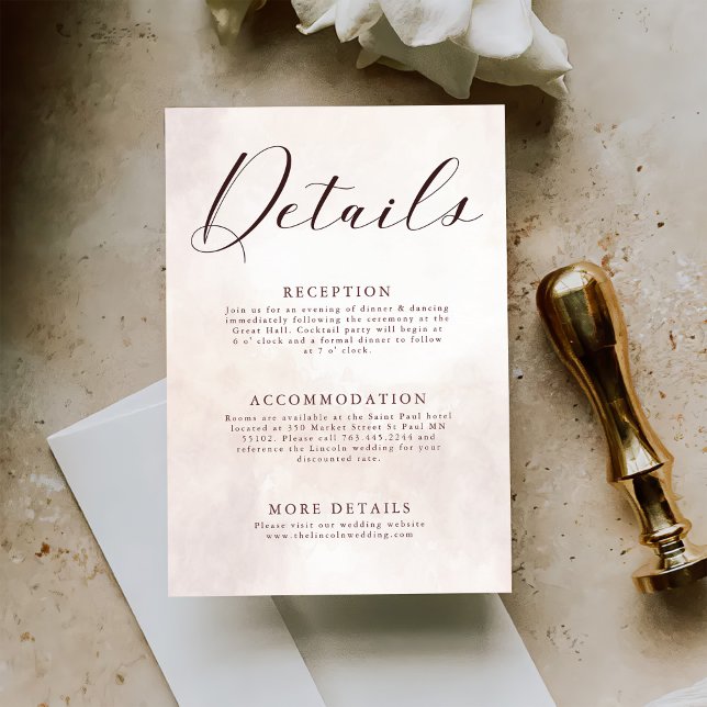 Information om elegant Blommigt Boho Bröllop Tilläggskort (Skapare uppladdad)