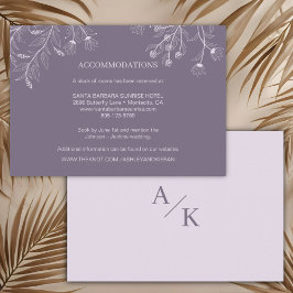 Information om elegant Blommigt Lavender Bröllop Tilläggskort
