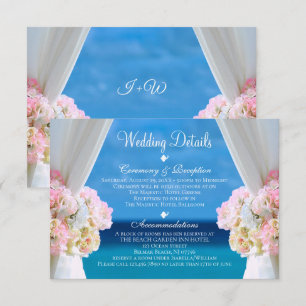 Information om elegant Blommigt Ocean Beach Weddin Inbjudningar