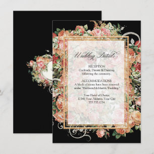Information om elegant Blommigt Ro Bouquet Guld Br Inbjudningar