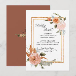 Information om elegant Blommigt Ro Bouquet Guld Br Inbjudningar