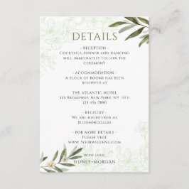 Information om elegant Blommigt Sage Grönt Olife B Tilläggskort