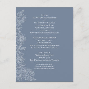 Information om elegant Blue Grått White Blommigt B Tilläggskort