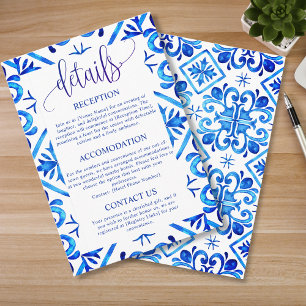 Information om elegant Blue Moroccan Mönster Bröll Tilläggskort