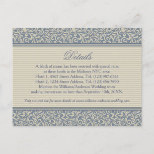 Information om elegant Blue och Beige Mönster Bröl Vykort