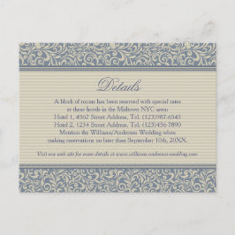 Information om elegant Blue och Beige Mönster Bröl Vykort