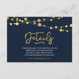 Information om elegant Blue Strings of Ljus Bröllo Tilläggskort