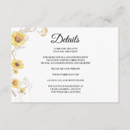 Information om elegant Boho-solroshögyttringskort Tilläggskort