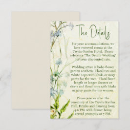 Information om elegant Boho WildblomGarden Wedding Tilläggskort