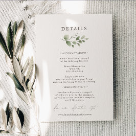 Information om elegant Botanical Bröllop Tilläggskort