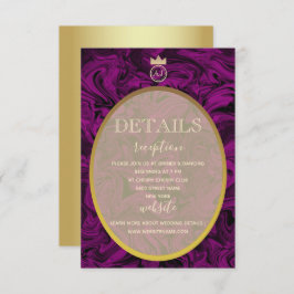 Information om Elegant bröllop-kort för lila och g Inbjudningar