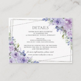 Information om elegant bröllop Lila Lilac Blommigt Tilläggskort