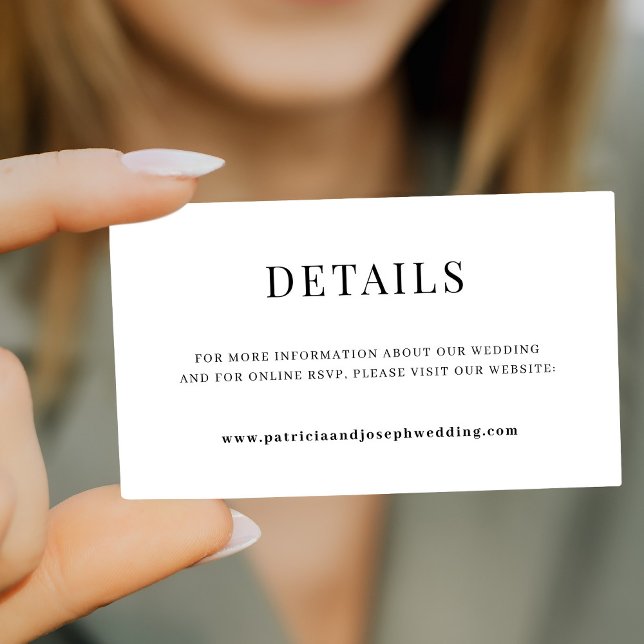 Information om elegant bröllop webbplats tilläggskort (Skapare uppladdad)