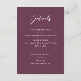 Information om elegant Burgundy Bröllop Tilläggskort