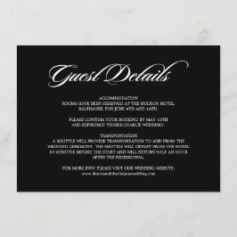 Information om elegant Calligraphy Black Bröllop G Tilläggskort