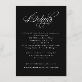 Information om elegant Calligraphy Black White Brö Tilläggskort