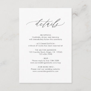 Information om elegant Calligraphy Bröllop med QR- Tilläggskort
