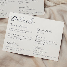 Information om elegant Calligraphy Bröllop Tilläggskort