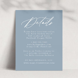 Information om elegant Calligraphy Dusty Blue Bröl Tilläggskort