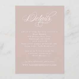 Information om elegant Calligraphy Dusty Rosa Bröl Tilläggskort