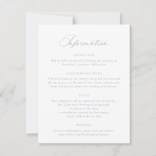Information om elegant Calligraphy Script Blue Brö Inbjudningar