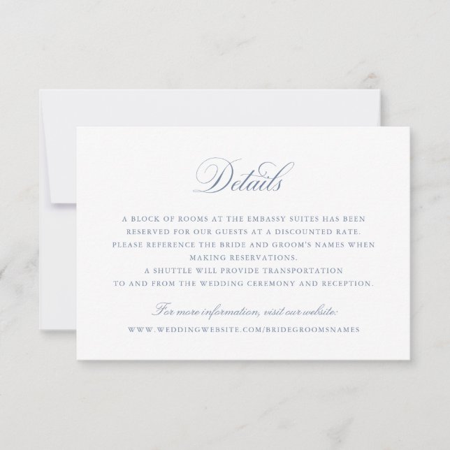 Information om elegant Calligraphy Script Blue Brö Inbjudningar (Framsida)