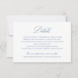 Information om elegant Calligraphy Script Blue Brö Inbjudningar
