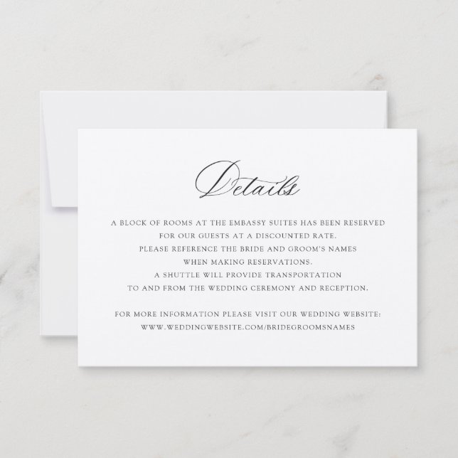 Information om elegant Calligraphy Script Bröllop Inbjudningar (Framsida)