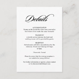 Information om elegant Calligraphy White Bröllop Tilläggskort