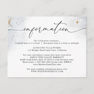 Information om elegant Celestial Bröllop / Informa Tilläggskort