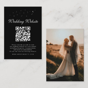 Information om elegant Celestial QR Code Black Brö Tilläggskort