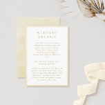 Information om elegant Champagne Watercolor Bröllo Tilläggskort<br><div class="desc">Lägg till eventuella bröllop-detaljer som gästerna kan behöva känna till med det här vackra vattentäta höljet för champagne. Perfekt för information om bröllopsmottagning, bröllop webbplats, transport, körriktning, logi, färdväg osv. Utformning på framsidan med bra champagne vattenfärg ram, medan baksidan med vackra vattenfärger tvättar i champagne, elfenben, kräm och guldfärgade nyanser....</div>