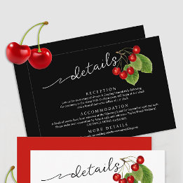 Information om elegant Cherries Black White Red Br Tilläggskort