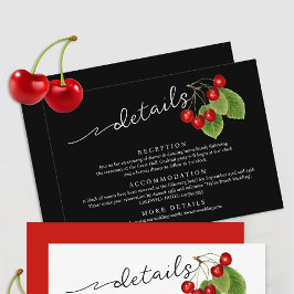 Information om elegant Cherries Black White Red Br Tilläggskort