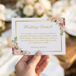 Information om elegant Chic Guld Rosa Blommigt Brö Tilläggskort