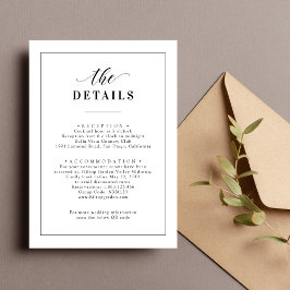 Information om elegant Classic Black & White Bröll Tilläggskort