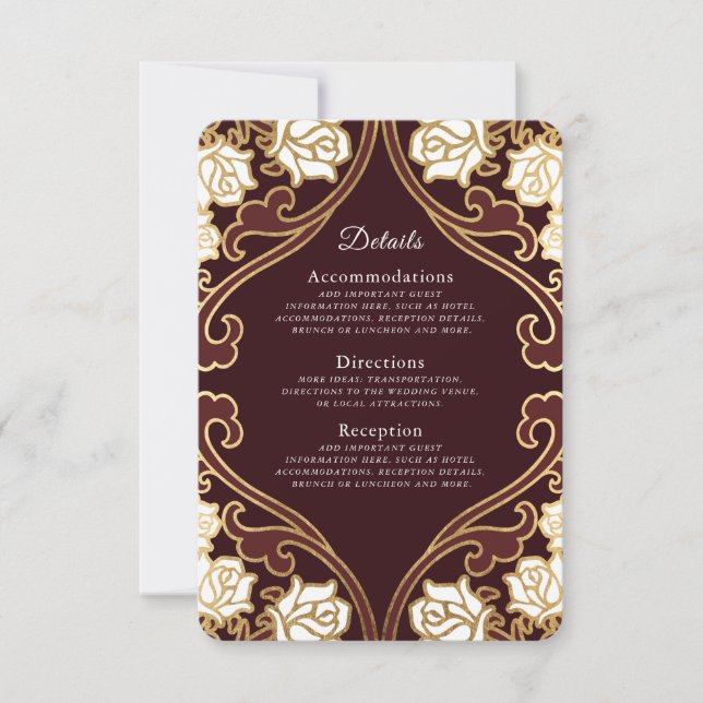 Information om elegant Classic Victorian Bröllop OSA Kort (Framsida)