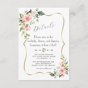 Information om elegant Cream Flowers Bröllop Tilläggskort