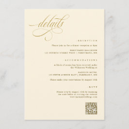 Information om elegant Cream och Guld Bröllop Tilläggskort