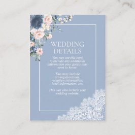 Information om elegant Dusty Blue Blommigt Snöre Tilläggskort