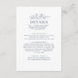 Information om elegant Dusty Blue Blommigt WAN Brö Tilläggskort