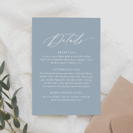 Information om elegant Dusty Blue Calligraphy Bröl OSA Kort