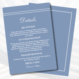 Information om elegant Dusty Blue Modern Bröllop Tilläggskort