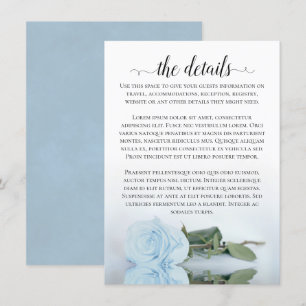 Information om elegant Dusty Powder Blue Ro Bröllo Tilläggskort