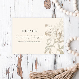 Information om elegant Earthy Blommigt Cream Bröll Tilläggskort