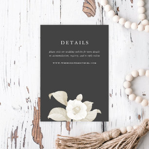 Information om elegant Earthy Blommigt Mörk Grått Tilläggskort
