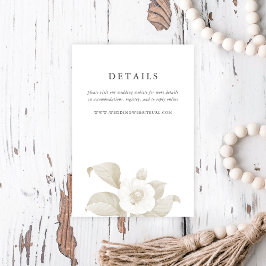 Information om elegant Earthy Blommigt White Bröll Tilläggskort
