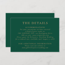 Information om elegant Emerald Grönt Guld Bröllop
