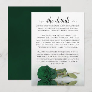 Information om elegant Emerald Grönt Ro Bröllop Tilläggskort